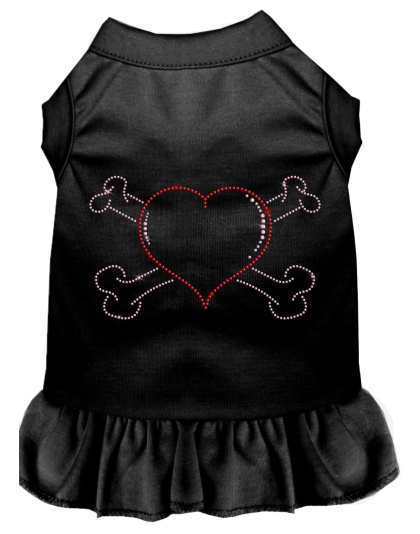 Rhinestone Heart and crossbones Dress Black 4X