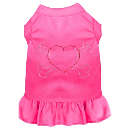 Rhinestone Heart and crossbones Dress Bright Pink 4X