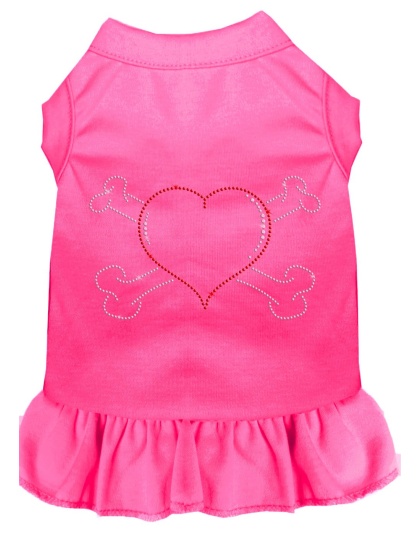 Rhinestone Heart and crossbones Dress Bright Pink 4X