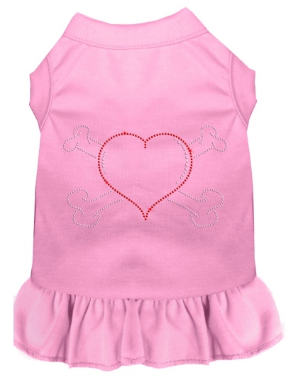 Rhinestone Heart and crossbones Dress Light Pink 4X