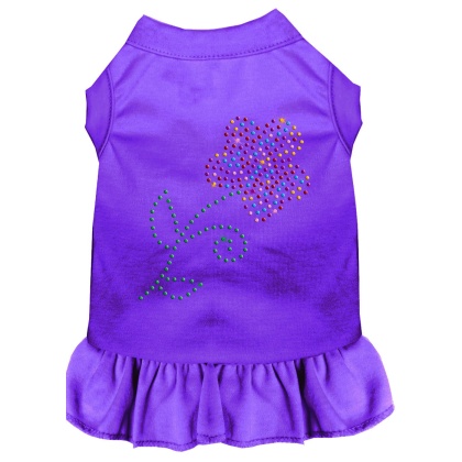 Rhinestone Multi Flower Dress Purple 4X