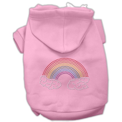 Rhinestone Rainbow Hoodies Pink L