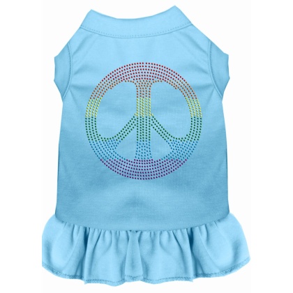 Rhinestone Rainbow Peace Dress Baby Blue 4X