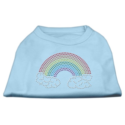 Rhinestone Rainbow Shirts Baby Blue L