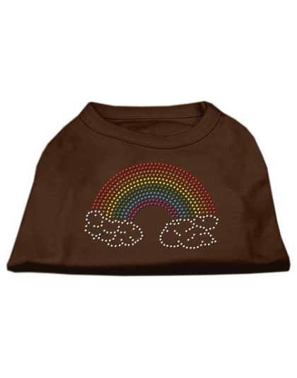 Rhinestone Rainbow Shirts Brown Lg