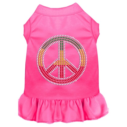 Rhinestone Rasta Peace Dress Bright Pink 4X