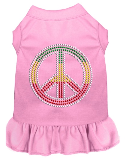 Rhinestone Rasta Peace Dress Light Pink 4X