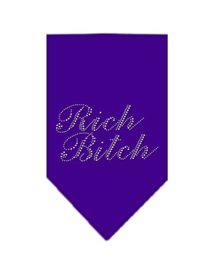 Rich Bitch Rhinestone Bandana Purple Large