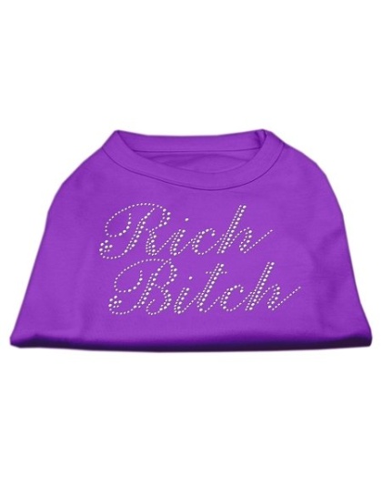 Rich Bitch Rhinestone Shirts Purple L