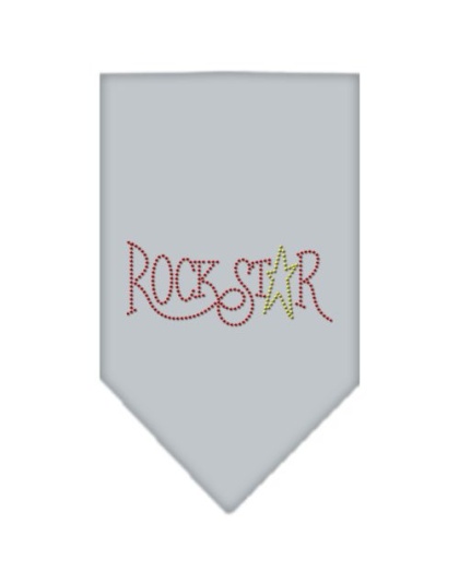 Rock Star Rhinestone Bandana Grey Large