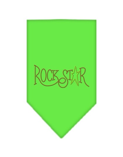 Rock Star Rhinestone Bandana Lime Green Large