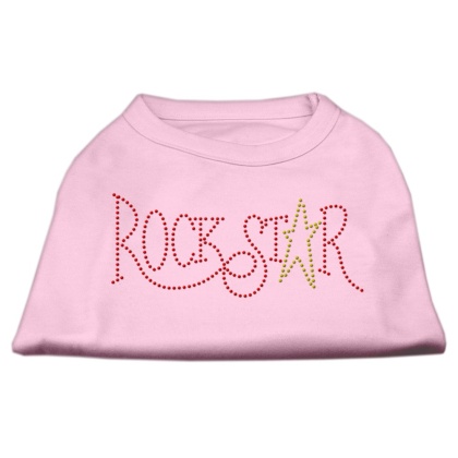 RockStar Rhinestone Shirts Light Pink L