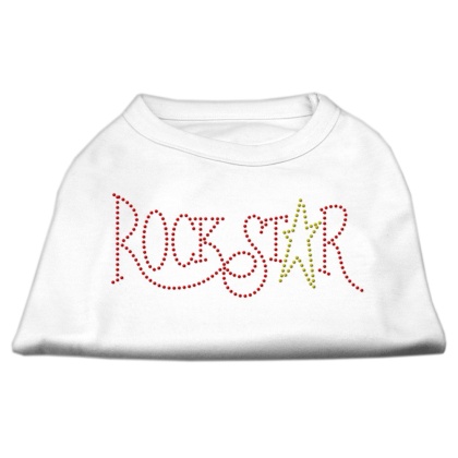 RockStar Rhinestone Shirts White L