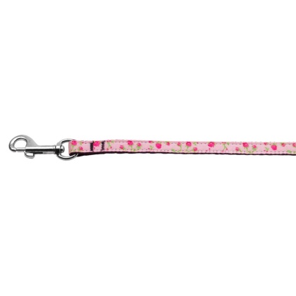 Roses Nylon Ribbon Leash Light Pink 3/8 inch wide 4ft Long