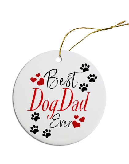 Round Christmas Ornament Best Dog Dad