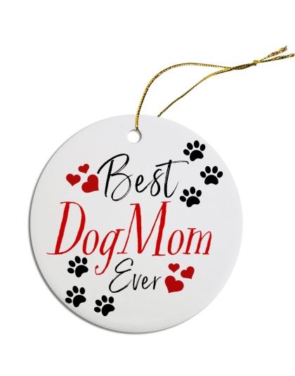 Round Christmas Ornament Best Dog Mom