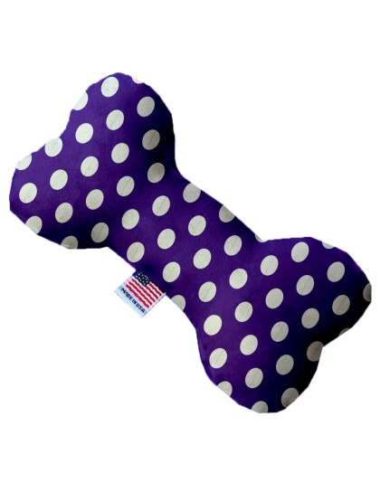 Royal Purple Swiss Dots 10 Inch Canvas Bone Dog Toy