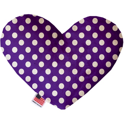 Royal Purple Swiss Dots 6 Inch Canvas Heart Dog Toy