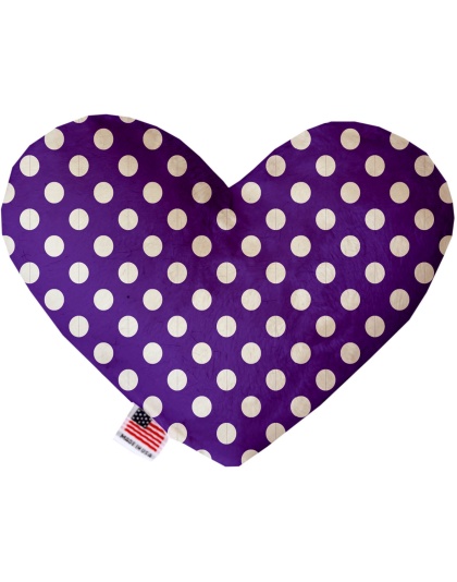 Royal Purple Swiss Dots 6 Inch Canvas Heart Dog Toy