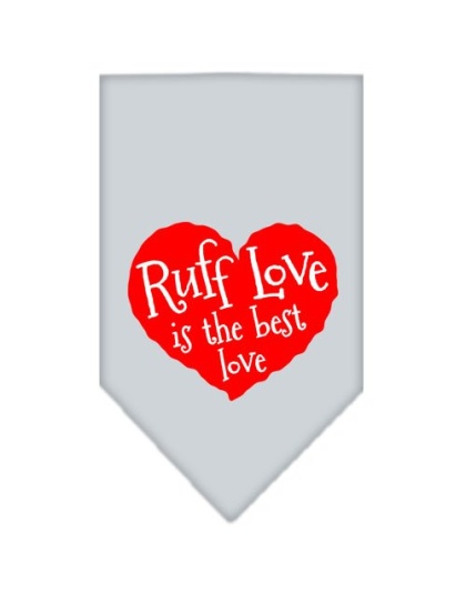 Ruff Love Screen Print Bandana Grey Large