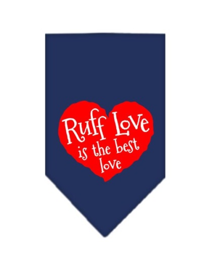 Ruff Love Screen Print Bandana Navy Blue large