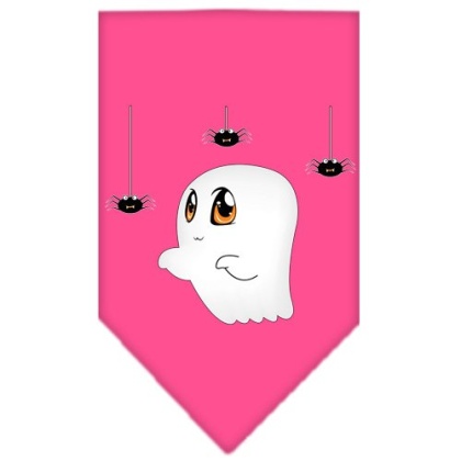 Sammy the Ghost Screen Print Bandana Bright Pink Large