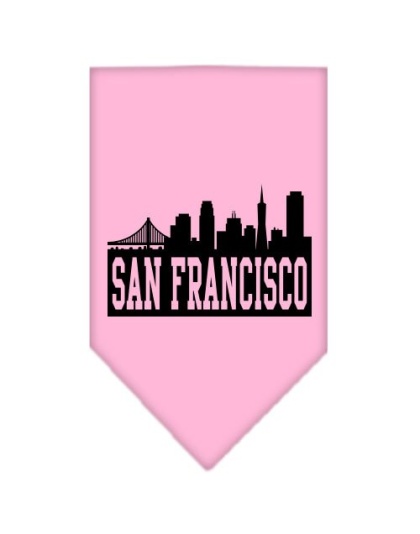 San Francisco Skyline Screen Print Bandana Light Pink Large