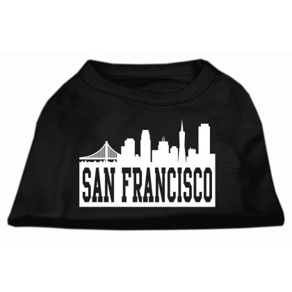 San Francisco Skyline Screen Print Shirt Black Lg