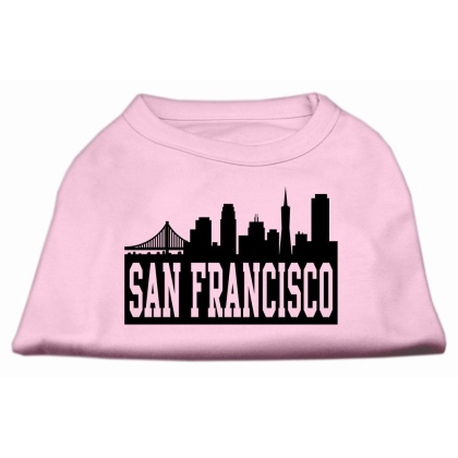 San Francisco Skyline Screen Print Shirt Light Pink Lg