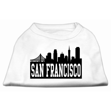 San Francisco Skyline Screen Print Shirt White Lg