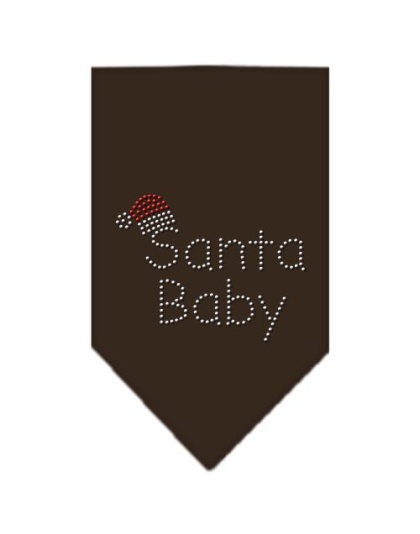 Santa Baby Rhinestone Bandana Cocoa Large