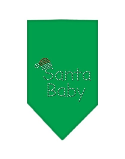 Santa Baby Rhinestone Bandana Emerald Green Large