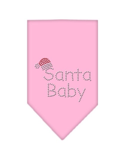 Santa Baby Rhinestone Bandana Light Pink Large