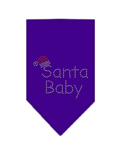 Santa Baby Rhinestone Bandana Purple Large