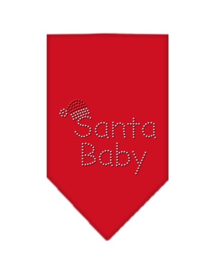 Santa Baby Rhinestone Bandana Red Large