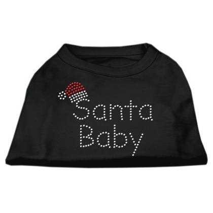 Santa Baby Rhinestone Shirts Black L