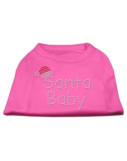 Santa Baby Rhinestone Shirts Bright Pink L