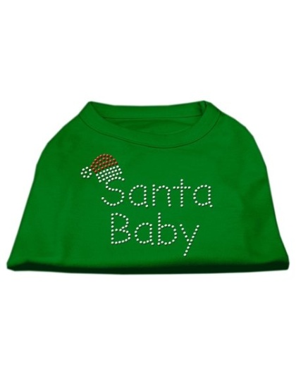 Santa Baby Rhinestone Shirts Emerald Green Lg