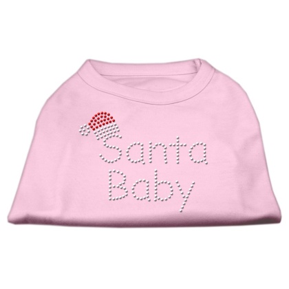 Santa Baby Rhinestone Shirts Light Pink L