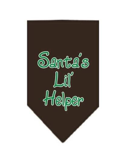 Santa Lil Helper Screen Print Bandana Cocoa Large