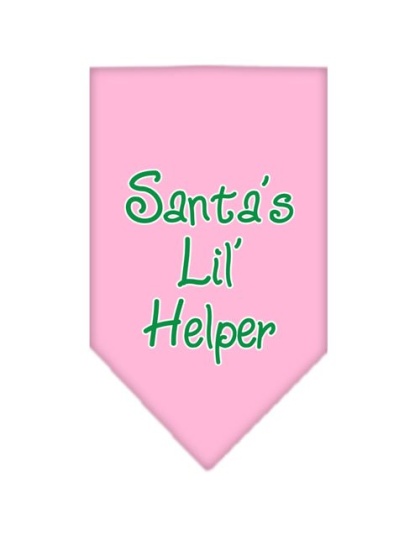 Santa Lil Helper Screen Print Bandana Light Pink Large