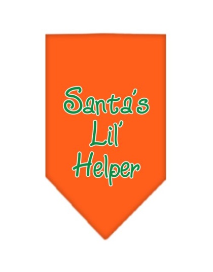 Santa Lil Helper Screen Print Bandana Orange Large