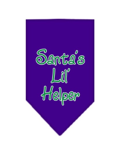 Santa Lil Helper Screen Print Bandana Purple Large