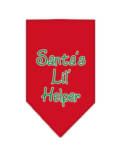 Santa Lil Helper Screen Print Bandana Red Large