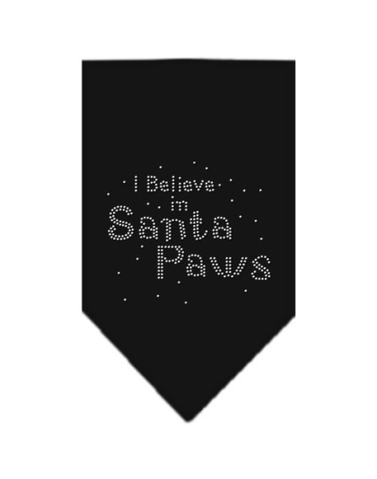 Santa Paws Rhinestone Bandana Black Large