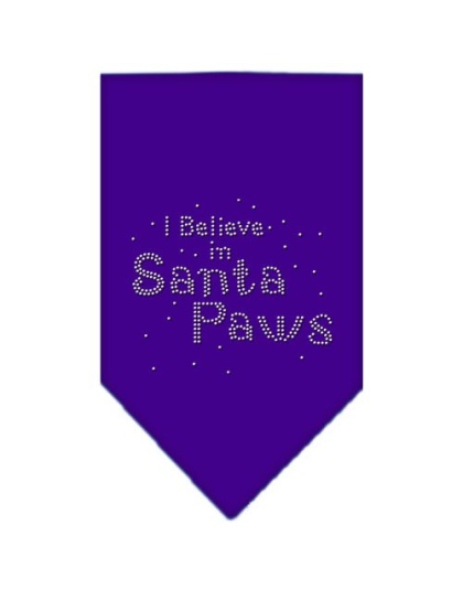 Santa Paws Rhinestone Bandana Purple Large