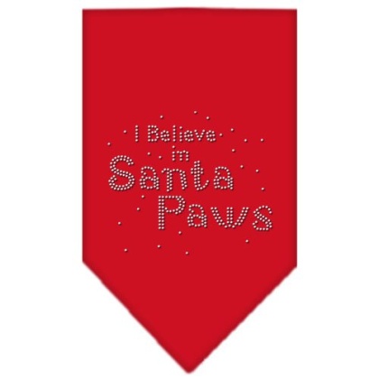 Santa Paws Rhinestone Bandana Red Large