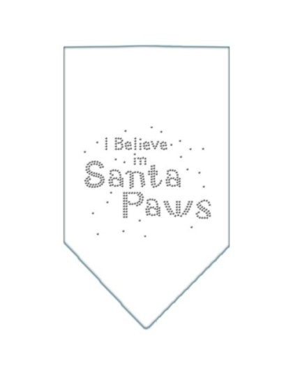 Santa Paws Rhinestone Bandana White Large