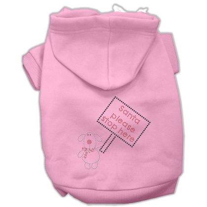 Santa Stop Here Hoodies Pink L