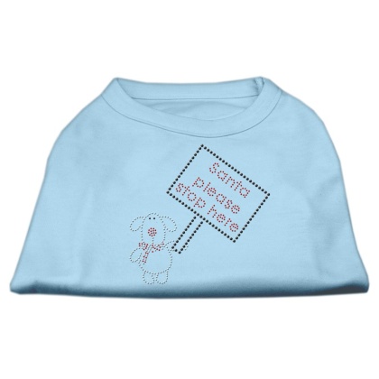 Santa Stop Here Shirts Baby Blue LG